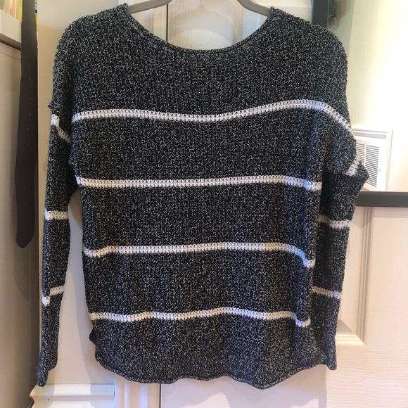 Grey Striped Hollister Sweater - Picture 2 of 2